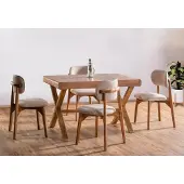 AEA Esszimmer Set Hochwertig Garnitur Tisch 4x Stühle Design Modern Möbel Braun