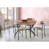 AEA Hochwertig Komplett Esstisch 4х Stühle Luxus Esszimmer Einrichtung Braun Luxus