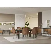 AEA Garnitur Esszimmer Essecke Esstisch Stühle Anrichte 10tlg Braun Holz