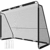 SPORTNOW Football Goal-Metall, Polyester-300L x 120B x 200H cm-Schwarz