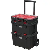 Keter Gereedschapskoffers - - Stack'N'Roll - Set van 3 - 150L - Hars - Zwart/Rood