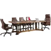 AEA Conferentietafel, vergadertafel, luxe tafels, eettafel, set van 4 fauteuils, 5-delig set