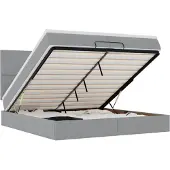 vidaXL Ottoman bed met matrassen 200x200cm stof lichtgrijs