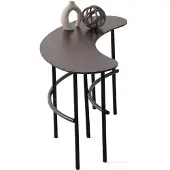 AEA Stijlvolle bijzettafel met een gebogen tafelblad en een metalen frame