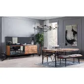 AEA Gruppe Essecke Esszimmer Essgruppe Esszimmermöbel Set 8tlg Holz Braun