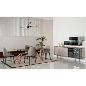 AEA Garnitur Essecke Esszimmer Essgruppe Esszimmermöbel 7tlg Holz Beige