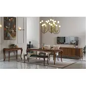 AEA Essgruppe Esszimmermöbel Essecke Set Esszimmer 8tlg Holz Braun Tisch