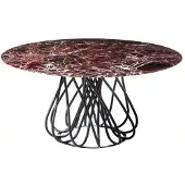 AEA Donkerrode eettafel, design eettafel, eetkamer, metalen frame