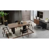 AEA Exclusieve keuken set: Stijlvolle houten eettafel met vier moderne stoelen