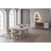 AEA Esszimmer Set Tisch Stühle Konsole mit Spiegel im modernen Stil