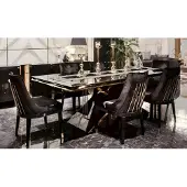 AEA Schwarz-Goldene Esszimmer Garnitur Designer Küchentisch 4x Stühle