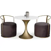 AEA Stilvoller Küchen-Set Designer Esstisch Moderne 2x Textilstühle
