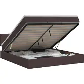 vidaXL Ottoman bed met matras, donkerbruin, 160 x 200 cm, gestoffeerd