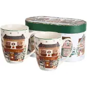 Duo Kerst Mokken Set 2 stuks - Klassieke Kerstbladeren