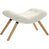 HOMCOM Foot Stool-Polyester, Schaumstoff-67L x 45B x 38H cm-Cremeweiß