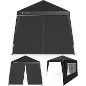 Casaria Paviljoen Capri Zwart 3x3m incl 2 zijwanden UV-bescherming 50+
