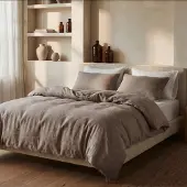 Dreamhouse Dekbedovertrek Katoen Stone Washed - Taupe 140 x 200/220 cm