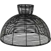 Star Trading Runde Lampenkap Zwart 320 Mm - Lampenkappen Synthetisch Rotan Black - 092-20