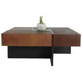AEA Couchtisch Wohnzimmertisch Kaffeetisch Stauraum Schublade Holz Braun
