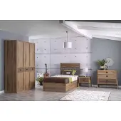 AEA Bett mit Bettkasten Bettrahmen Kinderbett Jugendbett Braun Holz Luxus