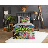 Good Morning kinderdekbedovertrek Skate - Flanel