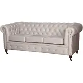 AEA Chesterfield Dreisitzer Couch Sofa Polster + Hocker Sofas Couchen 2tlg. Set