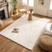 FRAAI Zacht hoogpolig vloerkleed - Carvy Arches Crème - 80x150cm