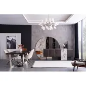 AEA Esszimmer Tisch Stühle Sideboard Spiegel Esstisch Leder Marmoroptik