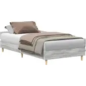 vidaXL Bedframe zonder matras, grijs Sonoma, 75x190 cm, houtvezel