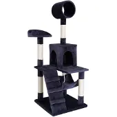 Lionto Kattenboom , stijlvol, 133 cm hoog, met pluisbekleding, stevige sisalstelen en diverse ligvlakken, donkergrijs