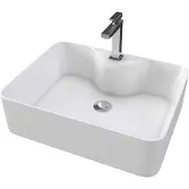 Aurlane Rechthoekige keramische wasbak – 48x37x13,5 cm – RECHTHOEKIG