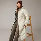 Bench Dames Eventhe Lange Puffer Jas Dark Chalk