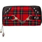 Syal Sp. zo.o. - Gothic Portemonnee - Red Tartan Wallet - voor Vrouwen - zwart-rood | Maat Standard