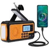 NK Solar-noodradio – 4000mAh powerbank, FM/AM/SW, LED-zaklamp, LCD-display
