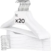 Bodo Kledinghangers Hout Wit – 20 Stuks Kleerhangers -