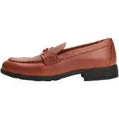 Tommy Hilfiger Loafers TH LOGO LEATHER LOAFER , blokhak, slipper, zakelijke schoen met th-sierspeld