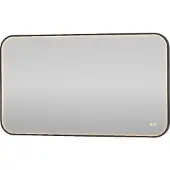 Basic Line Lorenzo Spiegel Afgeronde Hoeken - Directe LED Verlichting Rondom - 120x70cm - Mat Zwart - Glas - Afgeronde Hoeken - Spiegels, Badkamerspiegels - 8718835667962