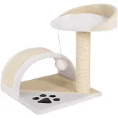 Lionto Kattenkrabpaal "Kratzbaum Klein" met pluchen bal en veel sisal, hoogte 43 cm, beige