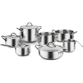 Barazzoni Sapore Italiano pannenset, 11-delig, zilver/zwart