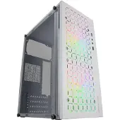 Mars Gaming MC-COREW, Mini-tower, PC, Wit, Micro ATX, Mini-ITX, Behuizing, Gehard glas, Gaming