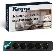 Kopp 129405003, Interne, Type F, Zwart, 6 stopcontacten, 16 A, 250 V