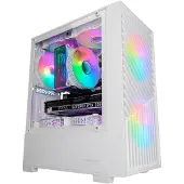 Mars Gaming MC-VORTEXW, Mini-tower, PC, Wit, Micro ATX, Mini-ITX, Mesh, SGCC, Gehard glas, Gaming