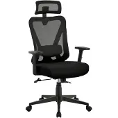 Yaheetech ergonomische bureaustoel met ademend mesh-rugpaneel, zwart