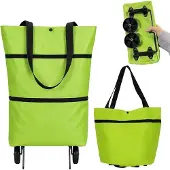 INF Opvouwbare boodschappentas met wielen - Green