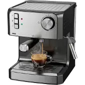 HOMCOM espressomachine, koffiemachine met melkopschuimer, 1,6 liter waterreservoir