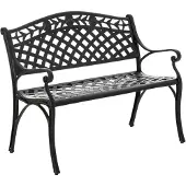 Outsunny , set van 2 tuinstoelen, aluminium, tuinmeubels, metalen bank met armleuningen