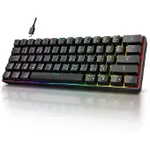 Koorui 60% mechanisch gaming toetsenbord, QWERTZ-indeling, rode schakelaars