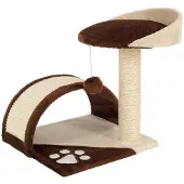 Lionto compacte krabombak, kleine krabombak met speelbal, krabplank en uitkijkplatform, ruimtebesparend, hoogte 43 cm, bruin/beige