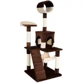 Lionto Kattenboom , stijlvol, 133 cm hoog, met pluisbekleding, stevige sisalstelen en diverse ligvlakken, bruin/beige