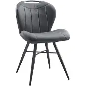 Pronto Wonen Eetkamerstoel Tantini - Zwart/Grijs - Stof - 4 Poten -